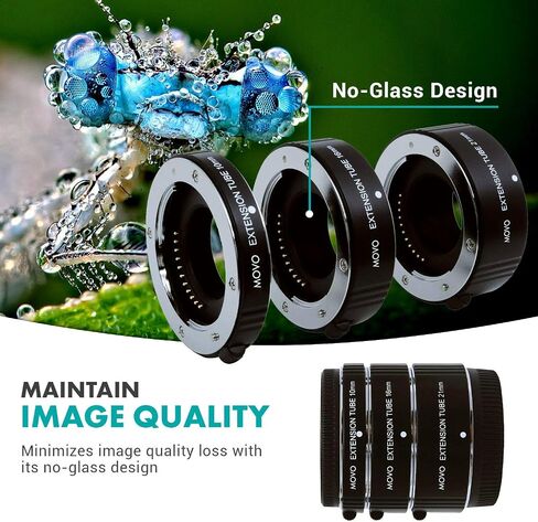 Movo Photo AF Macro Extension Tube Set for Fujifilm X-Mount Mirrorless Cameras with 10mm, 16mm and 21mm Tubes in Saudi Arabia