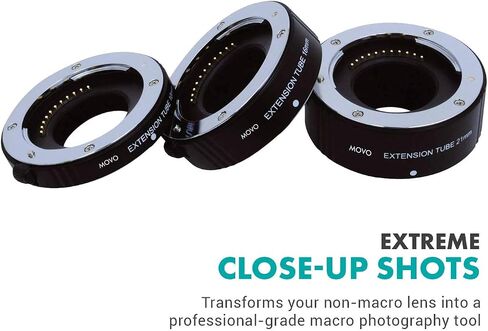 Movo Photo AF Macro Extension Tube Set for Fujifilm X-Mount Mirrorless Cameras with 10mm, 16mm and 21mm Tubes in Saudi Arabia