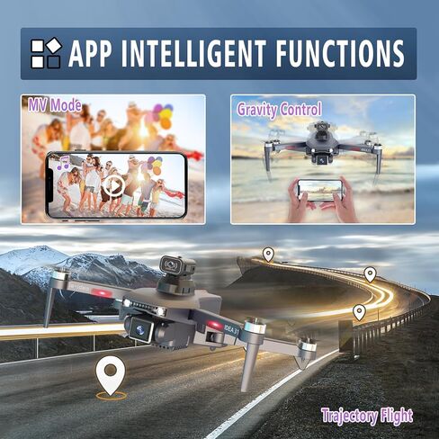 طائرة بدون طيار بمحرك بدون فرشاة IDEA 31P مع كاميرتين للبالغين، صورة 2K، تجنب العوائق بزاوية 360 درجة، فيديو بدون طيار، كاميرا 4K، وضع التدفق البصري، 5G WiFi، فيديو FPV Quadcopter للمبتدئين، بطاريتان in Kuwait