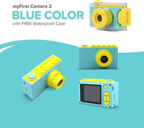 myFirst Camera 2 - Kids Underwater Camera for Snorkeling Shutterbug, Waterproof, Premium Designer Toy HD Video Camcorder Preset Frames Real-8MP incl 16GB Card Graduation Gift in Saudi Arabia