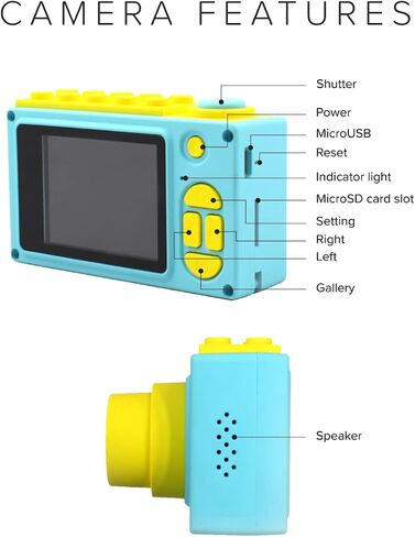 myFirst Camera 2 - Kids Underwater Camera for Snorkeling Shutterbug, Waterproof, Premium Designer Toy HD Video Camcorder Preset Frames Real-8MP incl 16GB Card Graduation Gift in Saudi Arabia