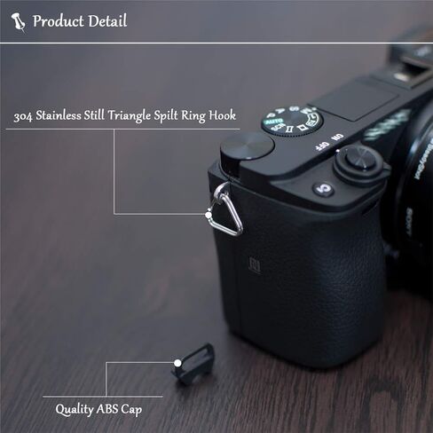 VKO Lug Ring Camera Strap Triangle Split Ring Hook + Plastic Cap for SLR D-SLR Rangefinder Mirrorless Camera W/Round Eyelet 12mm(2 Pair) in Kuwait