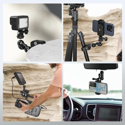 حامل بمشبك كاميرا SmallRig Super، محول رأس كروي مزدوج، حامل طاولة مكتب سياج لـ Ronin-M/Insta360/Gopro، رأس كروي - 1138 in Kuwait