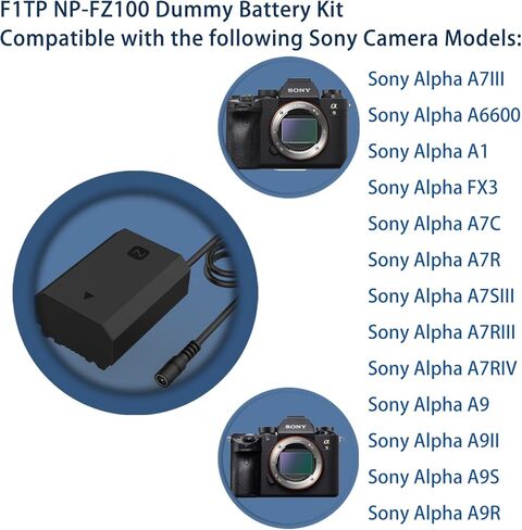 F1TP NP-FZ100 بطارية الدمية NPFZ100 DC مقرنة USB عدة استبدال محول الطاقة AC لسوني ألفا A7 III، A7C، A7S III، A1، FX3، A6600، A7R III، A7R IV، A9 II، A7III A7SIII A7RIII A7RIV A9R A9S كاميرات in Kuwait