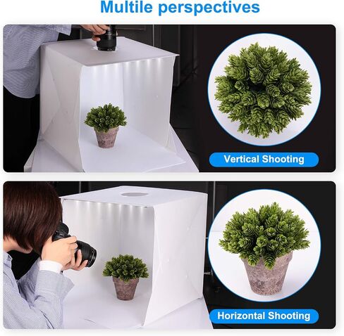 Mini Photo Studio Box, 9 x 9 Inches Shooting Tent Kit, Foldable Photography Booth With 2 x 20 LED Beads + 6 Colors Backdrops in Saudi Arabia