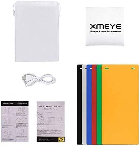 Mini Photo Studio Box, 9 x 9 Inches Shooting Tent Kit, Foldable Photography Booth With 2 x 20 LED Beads + 6 Colors Backdrops in Saudi Arabia