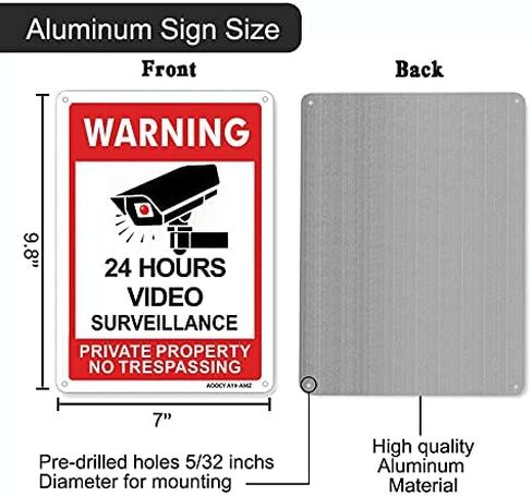 كاميرات مراقبة وهمية، تتضمن 4 كاميرات اضاءة LED وامضة وهمية، 2 لافتة تحذير معدنية للمراقبة سي سي تي في، 2 ملصق كاميرا سمايل يو ار اون - رائعة للبناء والمنزل والمكاتب في الداخل والخارج in Kuwait