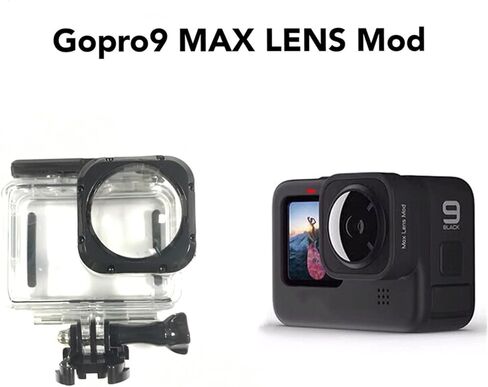 Diving Fish Eye Wide Angle Max Lens Waterproof Housing for Gopro Hero 10 9 Underwater 40m Case Cover Mini Action Camcorder Sports Camera Accessories in Saudi Arabia