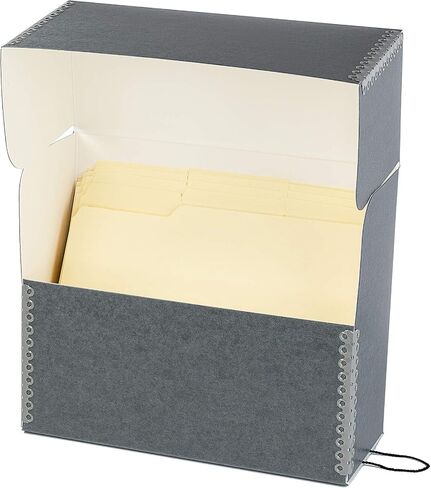 Lineco Archival Document Storage Box, 12.5" x 10.5" x 5", Gray | Acid-Free, 12 Letter Sized File Folders Included, Organizer for Prints, Photos, Papers, Pack of 2 in Saudi Arabia