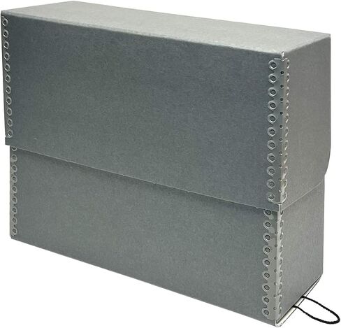 Lineco Archival Document Storage Box, 12.5" x 10.5" x 5", Gray | Acid-Free, 12 Letter Sized File Folders Included, Organizer for Prints, Photos, Papers, Pack of 2 in Saudi Arabia