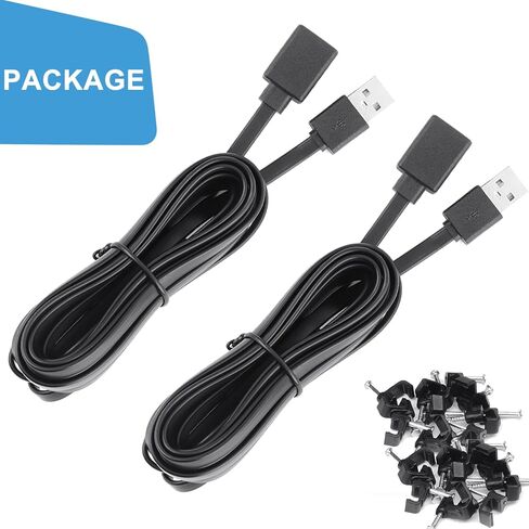 UYODM 2PACK كابل تمديد USB متوافق مع WYZE Cam V3/V2، Wyze Cam OG، WYZE Cam Pan V3/V3 Pro/ V2، 20Ft/6M IPX7 كابل شحن تمديد مقاوم للماء يعمل على تشغيل كاميرا WYZE الخاصة بك بشكل مستمر - أسود in Kuwait