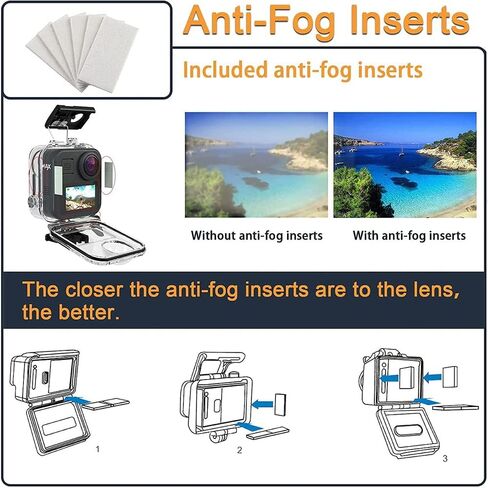 حافظة OKFUN تعمل باللمس مقاومة للماء لجهاز Go Pro MAX 360 لحماية الغوص تحت الماء غطاء حماية 20M/65FT مع ملحقات دعامة شاشة اللمس in Kuwait