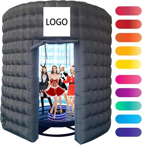 Inflatable Background Wall Suitable for 360 Photo Booth Machine with Silver Reflective Background 158inch Customize Logo Suitable for 360 Photo Booth Machines/Show Parties/Wedding Photography in Kuwait