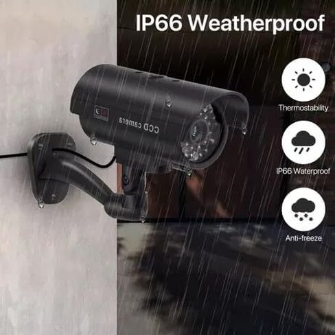 LIULDASHUN Solar Fake Security Camera, Dummy CCTV Security Camera with Blinking Led, Solar Powered and Weatherproof, Imitation Surveillance System with Red Flashing Light in Kuwait