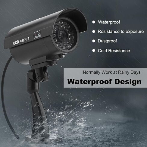 LIULDASHUN Solar Fake Security Camera, Dummy CCTV Security Camera with Blinking Led, Solar Powered and Weatherproof, Imitation Surveillance System with Red Flashing Light in Kuwait