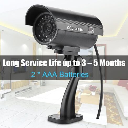 LIULDASHUN Solar Fake Security Camera, Dummy CCTV Security Camera with Blinking Led, Solar Powered and Weatherproof, Imitation Surveillance System with Red Flashing Light in Kuwait