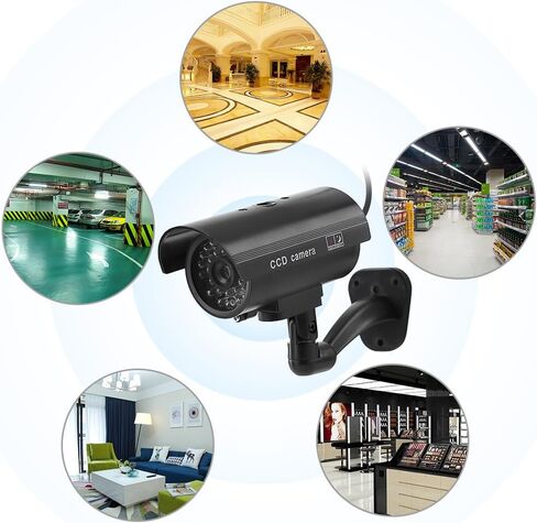 LIULDASHUN Solar Fake Security Camera, Dummy CCTV Security Camera with Blinking Led, Solar Powered and Weatherproof, Imitation Surveillance System with Red Flashing Light in Kuwait