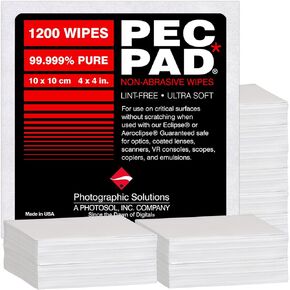 مناديل خالية من الوبر من PEC-PAD مقاس 10.16 سم × 10.16 سم، غير كاشطة فائقة النعومة لتنظيف الأسطح الحساسة مثل الكاميرا، والعدسات، والمرشحات، والأفلام، والماسحات الضوئية، والتلسكوبات، والمجاهر، والمناظير. (1200 ورقة لكل كجم) in Kuwait