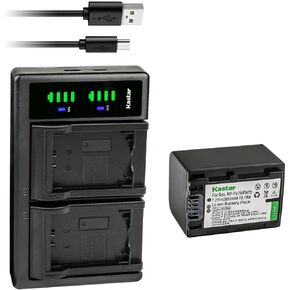 بطارية Kastar 4 عبوات وشاحن USB LTD2 بديل لسوني HDR-CX6، HDR-CX7، HDR-HC28، HDR-HC3، HDR-HC38، HDR-HC48، HDR-HC5، HDR-HC62، HDR-HC7، HDR-HC9، HDR-HC96، HDR-SR10، HDR-SR100، HDR-SR11 in Kuwait