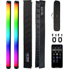 عبوتان من عصا الإضاءة RGB بقدرة 20 وات، أنبوب إضاءة للتصوير الفوتوغرافي 1920LM LED 2500K-8500K، تطبيق الهاتف الذكي 26 تأثير ضوء لتصوير مؤتمرات الفيديو على YouTube Studio، بث مباشر للألعاب، Vlogg in Kuwait