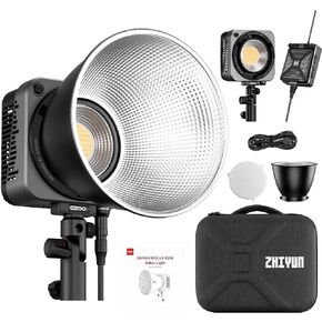 Zhiyun LED فيديو Light MOLUS G200 COB 200W Bowens Mount ضوء إخراج مستمر، ثنائي اللون 2700K-6500K، ذروة السطوع 61500Lux مع عاكس ZHIYUN، التحكم في تطبيق ZY Vega لتصوير الفيديو المباشر in Kuwait
