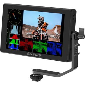 شاشة FEELWORLD SH7 مقاس 7 بوصة 2200nit فائقة السطوع للكاميرا DSLR تدعم التحويل SDI HDMI والتحويل المتقاطع والإخراج ثلاثي الأبعاد LUT مع شكل موجة اللمس F970 ومجموعة الطاقة in Kuwait