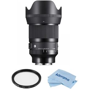 عدسة سيجما 50 مم f/1.4 DG DN Art لحزمة Sony E مع فلتر للأشعة فوق البنفسجية متعدد الطبقات مقاس 72 مم، وقطعة قماش للتنظيف من الألياف الدقيقة in Saudi Arabia