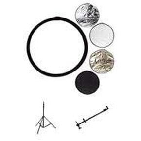 عاكس قرص قابل للطي 5 في 1 من Glow مقاس 42 بوصة، - حزمة - مع حامل إضاءة أسود 3 أقسام بطول 7 بوصات، ودعامة عاكسة محمولة، 12-67 بوصة in Kuwait