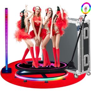 ZANOGI 360 آلة كشك الصور مع حزمة بطارية وتطبيق للحفلات، كشك كاميرا بطيء الحركة 100 سم لـ 5 أشخاص مع بدلة فاخرة وشعار مغناطيسي مخصص، التحكم عن طريق جهاز التحكم عن بعد أو التطبيق، 39.5 بوصة - حقيبة طيران سوداء in Kuwait