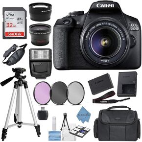 Canon EOS 2000D Rebel T7 Kit with EF-S 18-55mm f/3.5-5.6 III Lens + Accessory Bundle +TopKnotch Deals Cloth (Renewed) in Saudi Arabia