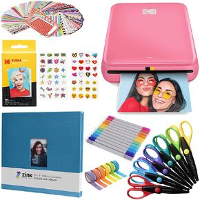 Kodak Step Wireless Photo Printer 2x3 inches Zink Paper Technology & Kodak App for iOS & Android (White) Scrapbook Bundle in Kuwait