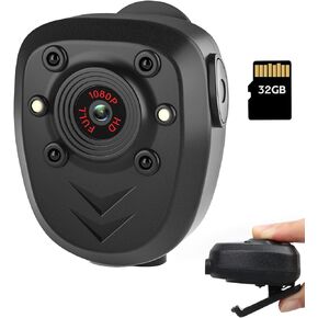 Iseason Mini Body Camera Video Recorder, Wearable Police Body cam with Night Vision, Built-in 32GB Memory Card, HD1080P,Record Video,Night Vision, 4-6HR Battery Life, in Kuwait