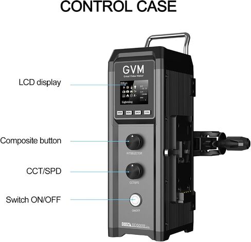 GVM Pro SD500B 500W Led Video Light، أضواء الاستوديو مع Bowen Mount، طقم إضاءة التصوير الفوتوغرافي 61600lux/1m مع غطاء قياسي 45 درجة، إضاءة فيديو الإخراج المستمر مع وحدة التحكم، CRI 97+، 2700-6800K in Kuwait
