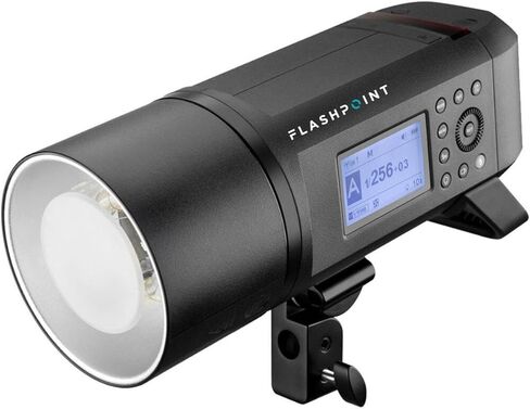 Flashpoint XPLOR 600PRO TTL Monolight الذي يعمل بالبطارية، Glow EZ Lock Deep Parabolic Quick Softbox 28in، Flashpoint Century Light Stand على مجموعة قاعدة السلحفاة مع ذراع قبضة 40in، 2 رؤوس Gobo، دبوس أطفال، كروم in Kuwait