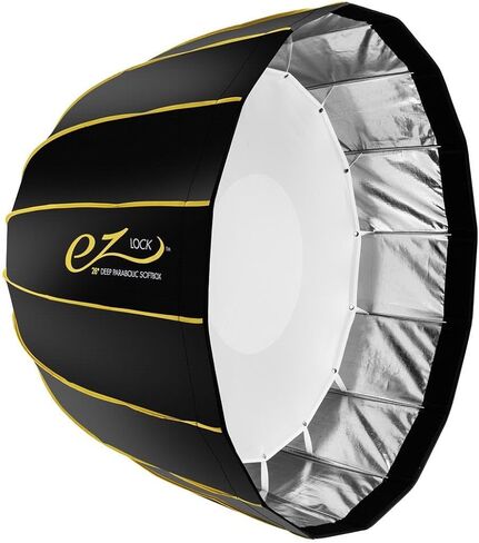 Flashpoint XPLOR 600PRO TTL Monolight الذي يعمل بالبطارية، Glow EZ Lock Deep Parabolic Quick Softbox 28in، Flashpoint Century Light Stand على مجموعة قاعدة السلحفاة مع ذراع قبضة 40in، 2 رؤوس Gobo، دبوس أطفال، كروم in Kuwait