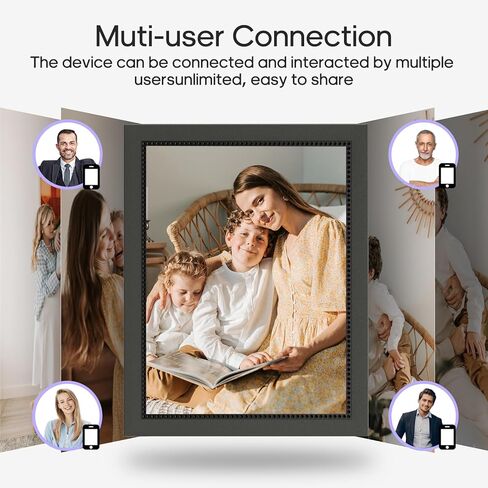 إطار صورة رقمي مقاس 15 بوصة يعمل بتقنية WiFi مع التحكم الصوتي Alexa، وإطار صورة كبير XISKT مثبت على الحائط بسعة 16 جيجابايت، وشاشة لمس IPS، وتدوير تلقائي، وسهولة الصور، ومشاركة الفيديو/هدايا للنساء والرجال والأم والأب in Kuwait