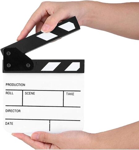 لوح Clapperboard صغير، لوح Clapperboard من الأكريليك لمشهد فيلم تلفزيوني، لوح Clapper Board مع قلم تحديد سبورة بيضاء قابل للمسح (أبيض) in Kuwait