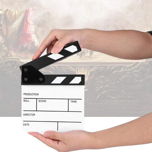 لوح Clapperboard صغير، لوح Clapperboard من الأكريليك لمشهد فيلم تلفزيوني، لوح Clapper Board مع قلم تحديد سبورة بيضاء قابل للمسح (أبيض) in Kuwait