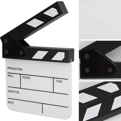 لوح Clapperboard صغير، لوح Clapperboard من الأكريليك لمشهد فيلم تلفزيوني، لوح Clapper Board مع قلم تحديد سبورة بيضاء قابل للمسح (أبيض) in Kuwait
