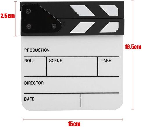 لوح Clapperboard صغير، لوح Clapperboard من الأكريليك لمشهد فيلم تلفزيوني، لوح Clapper Board مع قلم تحديد سبورة بيضاء قابل للمسح (أبيض) in Kuwait