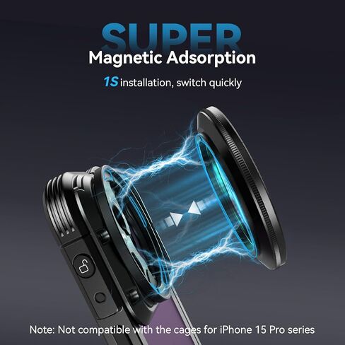 SmallRig 52mm مجموعة مرشح ND المغناطيسي المتغير، ND2-ND32 (1-5 توقفات) مرشح VND مع محول مرشح M Mount، No X Cross HD مجموعة مرشح كثافة محايدة للزجاج البصري للهاتف- 4386 in Kuwait