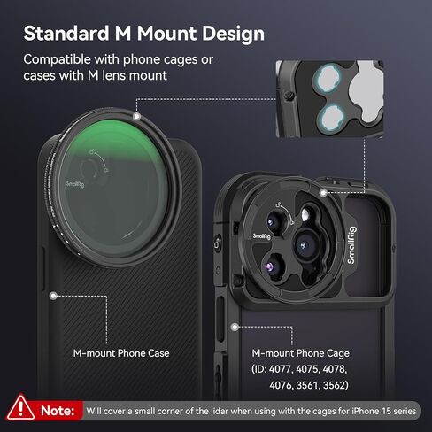 SmallRig 52mm مجموعة مرشح ND المغناطيسي المتغير، ND2-ND32 (1-5 توقفات) مرشح VND مع محول مرشح M Mount، No X Cross HD مجموعة مرشح كثافة محايدة للزجاج البصري للهاتف- 4386 in Kuwait