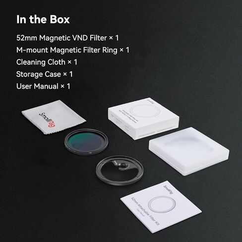 SmallRig 52mm مجموعة مرشح ND المغناطيسي المتغير، ND2-ND32 (1-5 توقفات) مرشح VND مع محول مرشح M Mount، No X Cross HD مجموعة مرشح كثافة محايدة للزجاج البصري للهاتف- 4386 in Kuwait