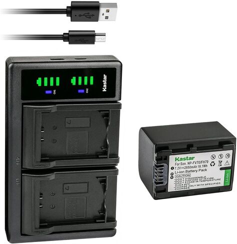 Kastar 4-Pack Battery and LTD2 USB Charger Replacement for Sony HDR-CX6, HDR-CX7, HDR-HC28, HDR-HC3, HDR-HC38, HDR-HC48, HDR-HC5, HDR-HC62, HDR-HC7, HDR-HC9, HDR-HC96, HDR-SR10, HDR-SR100, HDR-SR11 in Saudi Arabia