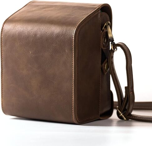 هالوهيليو حقيبة كاميرا كلاسيكية لبولارويد ون ستيب +/ ناو بلس بولارويد اوريجينالز ون ستيب 2 في اف/ناو اي تايب كاميرا فورية متصلة بتقنية البلوتوث (حافظة بني) in Kuwait