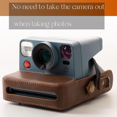 هالوهيليو حقيبة كاميرا كلاسيكية لبولارويد ون ستيب +/ ناو بلس بولارويد اوريجينالز ون ستيب 2 في اف/ناو اي تايب كاميرا فورية متصلة بتقنية البلوتوث (حافظة بني) in Kuwait