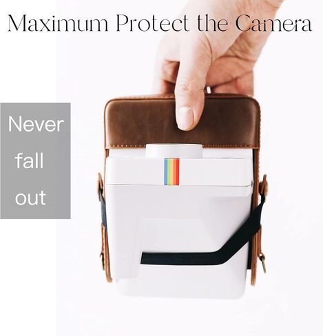 هالوهيليو حقيبة كاميرا كلاسيكية لبولارويد ون ستيب +/ ناو بلس بولارويد اوريجينالز ون ستيب 2 في اف/ناو اي تايب كاميرا فورية متصلة بتقنية البلوتوث (حافظة بني) in Kuwait