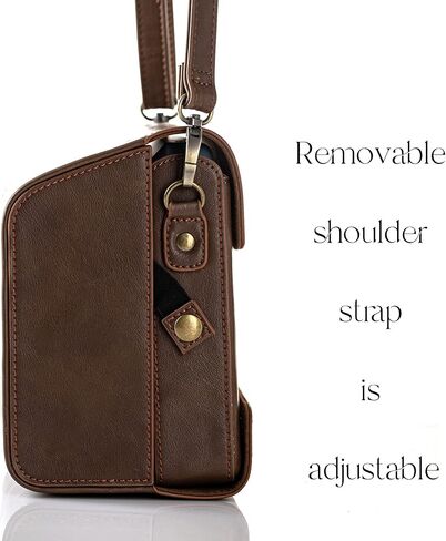 هالوهيليو حقيبة كاميرا كلاسيكية لبولارويد ون ستيب +/ ناو بلس بولارويد اوريجينالز ون ستيب 2 في اف/ناو اي تايب كاميرا فورية متصلة بتقنية البلوتوث (حافظة بني) in Kuwait