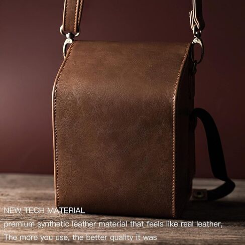 هالوهيليو حقيبة كاميرا كلاسيكية لبولارويد ون ستيب +/ ناو بلس بولارويد اوريجينالز ون ستيب 2 في اف/ناو اي تايب كاميرا فورية متصلة بتقنية البلوتوث (حافظة بني) in Kuwait