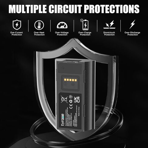 Tyrone بطارية قابلة للشحن 7000 مللي أمبير في الساعة لجرس باب يتضمن شاشة عرض فيديو Arlo Essential بدون سلك، Alro Doorbell VMA2400 AVD2001 AVD2001B in Kuwait